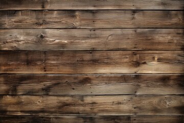 Naklejka premium A weather-beaten barn wood surface with distinct knots and a coarse, textured finish