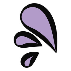 Isolated group of purple colored drops of water Vector