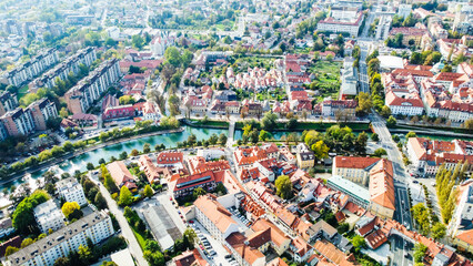 Ljubljana, old city, river, Slovenia