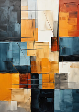 Abstract art - painting done with warm and cold colors