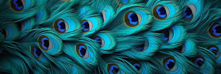 banner peacock feather background - obrazy, fototapety, plakaty