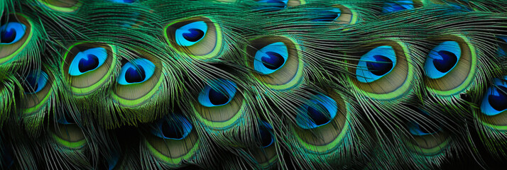 Obraz premium banner peacock feather background