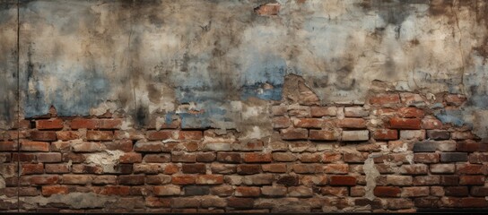 The backdrop exhibits the brick wall's gritty and weathered appearance, marked by its age