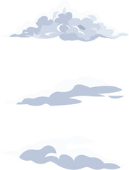  Cloud isolated on white background cartoon style vector illustration