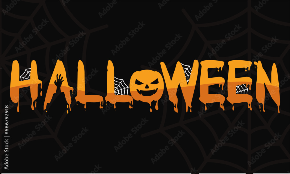 Wall mural colored halloween lettering background vector