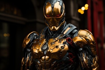 Futuristic cyborg, robotic technology, armor concept