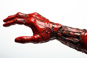 Obraz na płótnie Canvas Cyborg hand finger pointing, technology of artificial intelligence