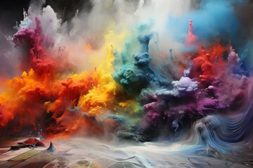 Obraz premium vibrant eruption: an artistic journey into the psyche through explosive emotions - 6. Generative AI