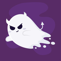 Isolated cute halloween ghost character Vector