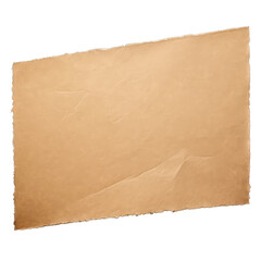 Torn cardboard paper for using as a text box isolated on transparent and white background. Png transparent