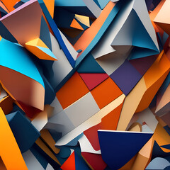 colorful 3d background with triangles in modern graphics