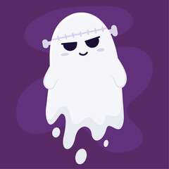 Isolated halloween ghost with a zombie costume Vector