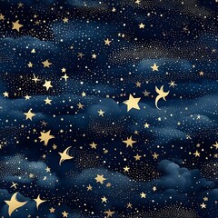 Glittering Starry Night Skies Pattern