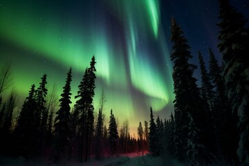 Wallpaper displaying the captivating northern lights. Generative AI