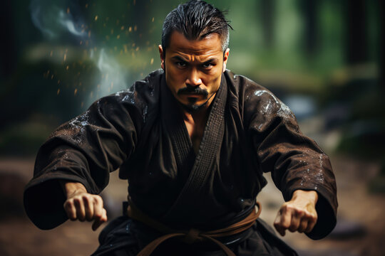martial arts, man portrait, contact sports, strength, concentration,