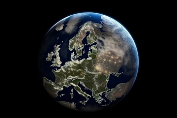 Earth with Europe and European Union. Generative AI