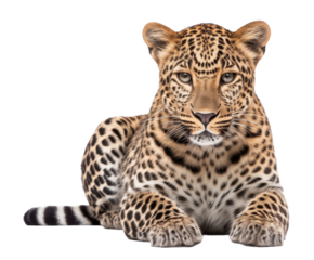 A majestic felidae rests upon a sea of darkness, its spotted coat glistening in the moonlight, whiskers twitching as it exudes an aura of untamed grace and power