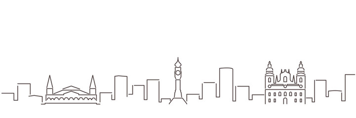 Belem Dark Line Simple Minimalist Skyline With White Background