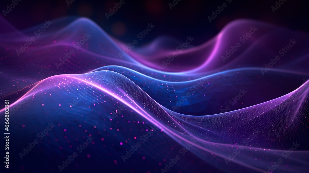 Wall mural Abstract digital wavy modern backgorund in neon colors