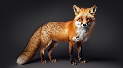 Red Fox wild animal on white background. AI generated image