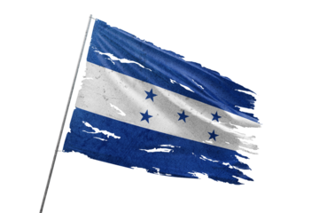 Honduras torn flag on transparent background.