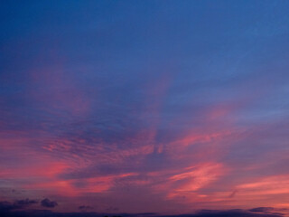 Nature scene with spectacular colorful sky. Rich warm and cool tone.