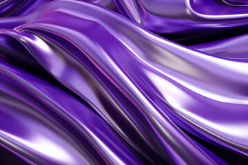 Obraz premium Background Liquid Metal. Fluid metal curve shape. Abstract waves. Wavy gradient holographic iridescent foil. Multicolored vivid wallpaper.