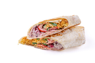 doner with meat on white background 1