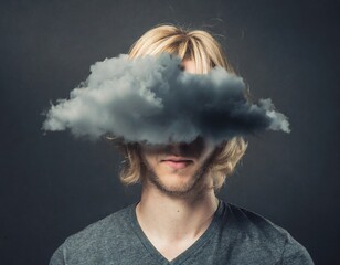 Mystery Man with Cloud Covering His Eyes and Identity