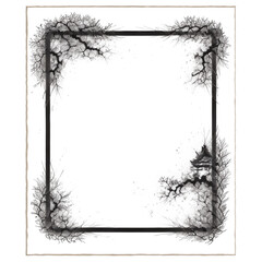 Dry tree border frame PNG image transparent background