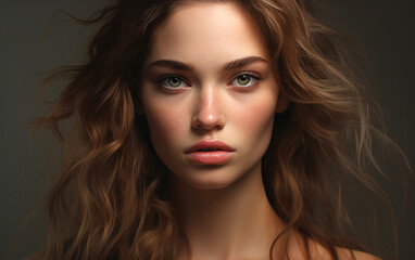 Fototapeta premium Anatomically perfect beautiful female face