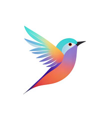 colorized bird logo white background illustration, flat design. Ai