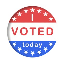 a red white blue banner with stars indicates that i voted today