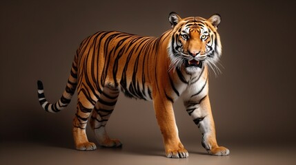 Portrait wild tiger in isolated background. AI generated image