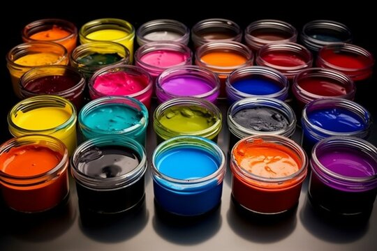 Vibrant paint in a container: add a pop of color to your task. Generative AI