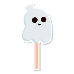 Isolated halloween lollipop candy icon Vector