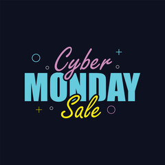 Cyber Monday sale typography logo design. Cyber Monday sale banner template for business promotion vector illustration