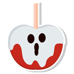 Isolated cute halloween candy sticker icon Vector