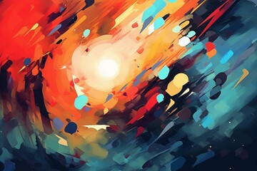 Abstract painted illustration background. Generative AI