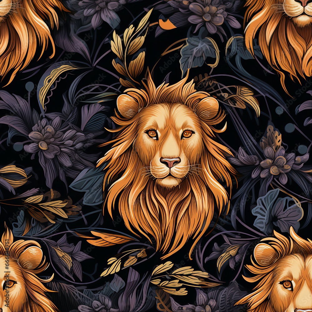 Aufkleber lion's majesty on display pattern