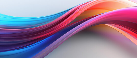 Abstract 3D swirling blend of iridescent colors