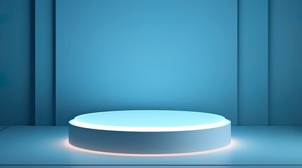 Empty round podium. Generation AI