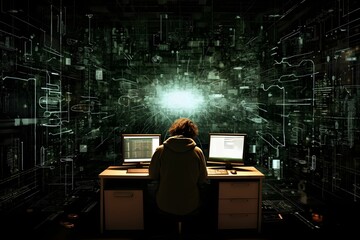 Ein Programmierer, der an einem Computercode arbeitet