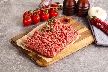 Raw minced beef uncooked meat