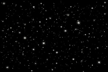 Fototapeta premium Beautiful starry night sky. Evening panorama in blue tones