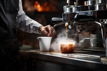 Zubereitung von Kaffee durch einen Barista