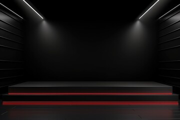 black studio room with spotlight for product showcase