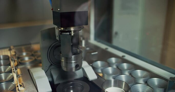 Machine For Chemical Test Of Metal Material Structure Purity. Metal Chemical Compound Tested By Modern Automated Spectrometer. Precious Metal Chemical Analysis Test. Checking Production Of Factory