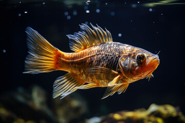 Fototapeta premium close-up of a fish, on a dark background