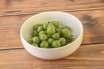 Natural ripe gooseberry heap in the bowl